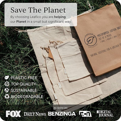 LEAFICO Organic Cotton Produce Bags - Image 6
