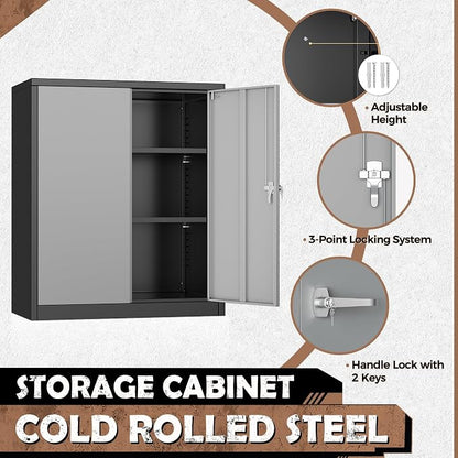 INTERGREAT Metal Garage Storage Cabinet, Small Steel Cabinet - Image 4