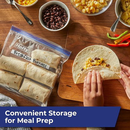 Hefty Press to Close Plastic Freezer Bags, Gallon Size - Image 5