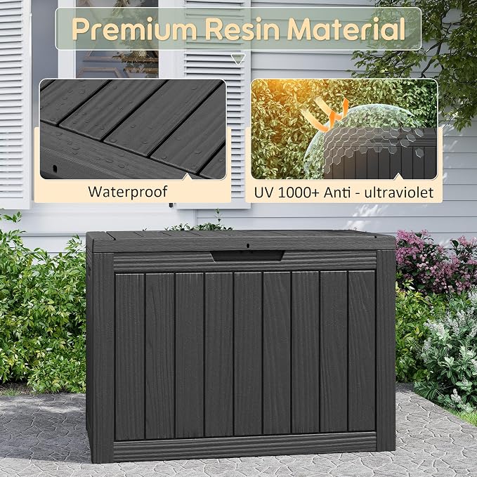 Outdoor Storage Box, Weather-Resistant Resin Deck Box - Image 3