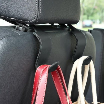 Amooca Car Seat Headrest Hook 4 Pack Metal Core Hanger Universal Car Storage - Image 2