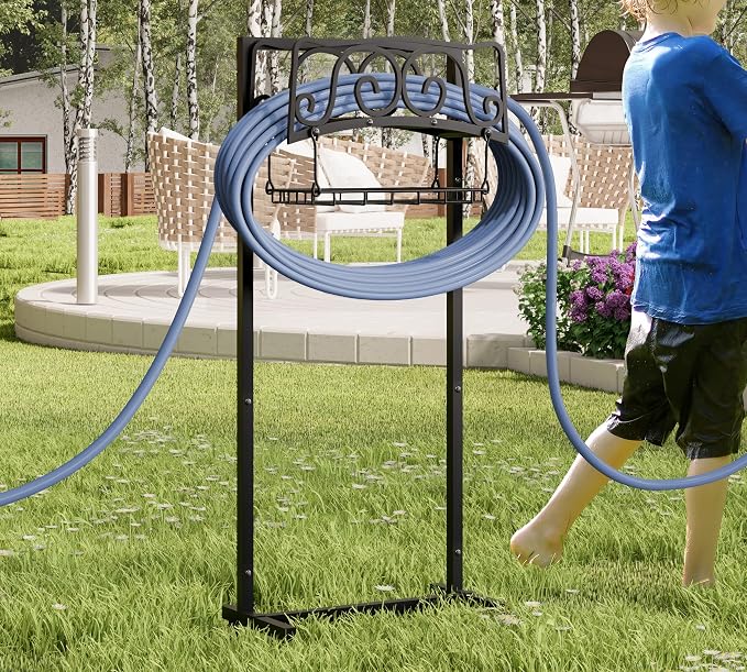 Kingson Water Hose Holder Freestanding, Garden Hose Holder Holds 150-Feet Hose - Image 5