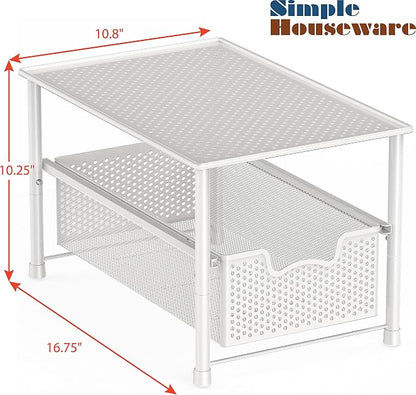 Simple Houseware Stackable Under Sink Cabinet Sliding Basket Organizer Drawer - Image 3