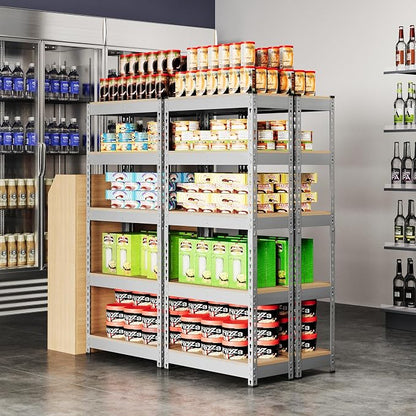 Topeakmart 5-Tier Utility Shelves, Metal Storage Shelves, Adjustable Shelving - Image 4