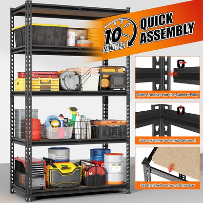 71.9''H Garage Shelving 3000lbs Garage Storage Shelves, Adjustable Heavy Duty - Image 5