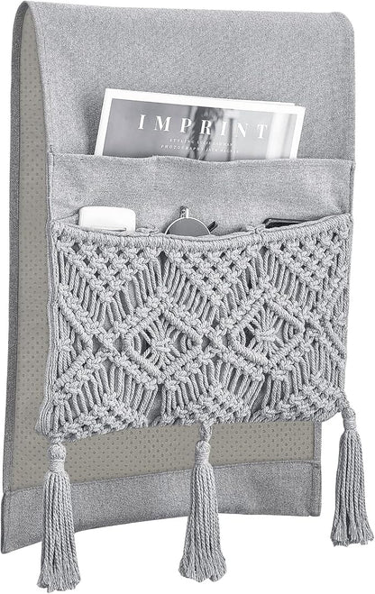 Mkono Macrame Couch Organizer Remote Control Caddy Sofa Armrest Armchair - Image 5