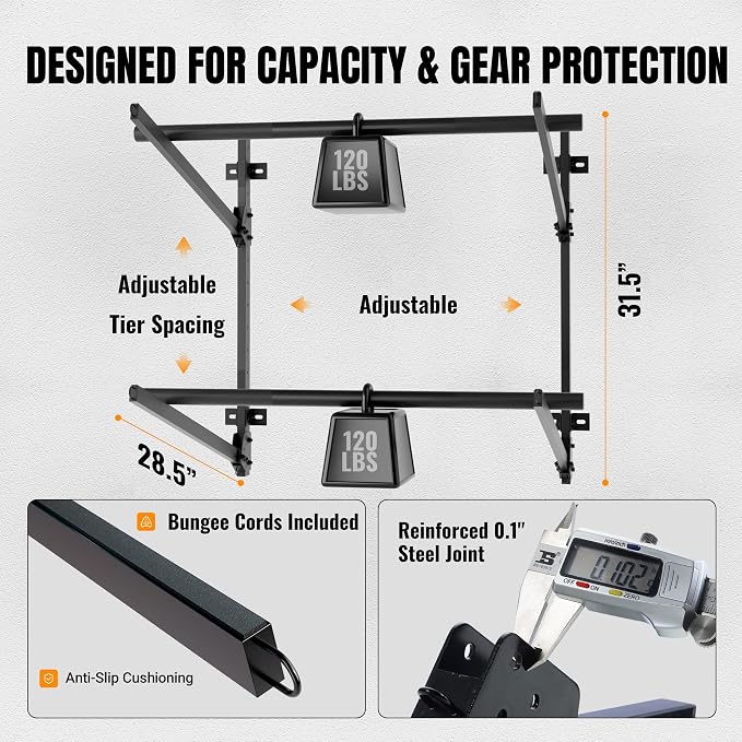 2-Tier Foldable Kayak Wall Mount Rack | Space-Saving Swing-Away Design - Image 6