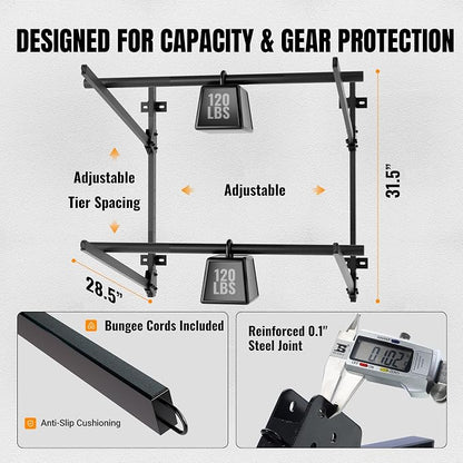 2-Tier Foldable Kayak Wall Mount Rack | Space-Saving Swing-Away Design - Image 6