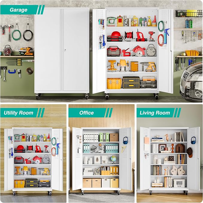 SISESOL Wide & Deep Metal Storage Cabinet - Image 6