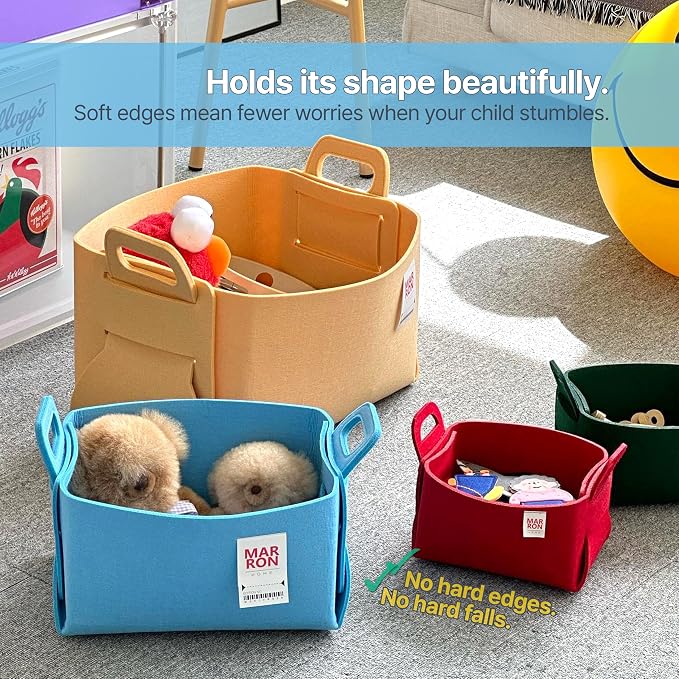 Collapsible Felt GRAY Storage Bin Small 7.1"x5.1"x5.1" – Foldable Basket - Image 5