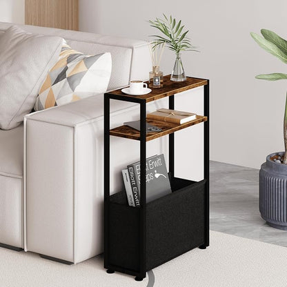Narrow Side Table, Slim End Tables by Leomonio