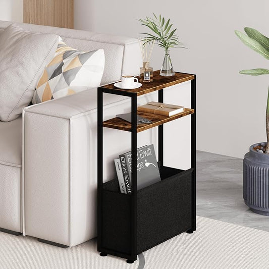 Narrow Side Table, Slim End Tables by Leomonio