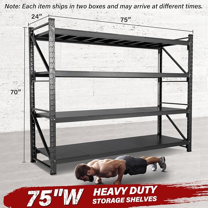9000LBS Heavy Duty Garage Shelving Units, Metal Garage Shelves, Large Storage - Image 2