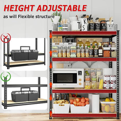 REIBII Storage Shelves Adjustable Metal Shelving 1600LBS Garage Shelves - Image 6