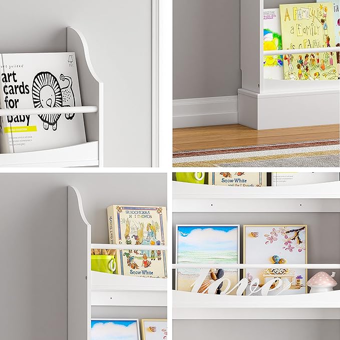 UTEX Kids Bookshelf, 4 Tiers Children's Bookcases and Storage, Kids Bookcase - Image 6