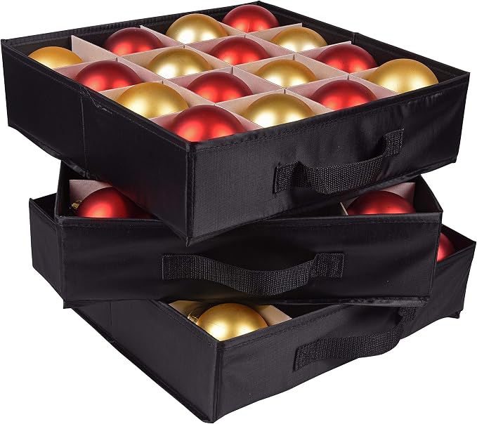 Christmas Ornament Storage Box, Organizer Holds Up to 48 Xmas Balls - Image 2