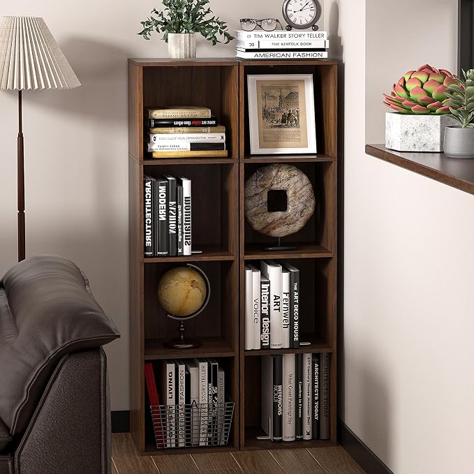 4Cube Storage Organizer, 4 Tier Cube Low Bookcase Freestanding Storage Display - Image 7