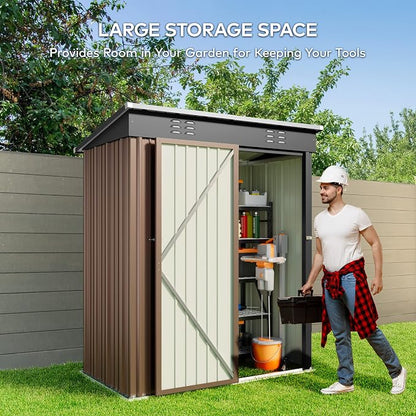 Gizoon 5' x 3' Outdoor Storage Shed - Image 2