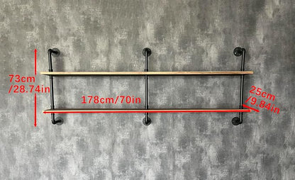 HDDFER Floating Shelves Wall Bookshelf Industrial Pipe Shelving Shelves Real - Image 2