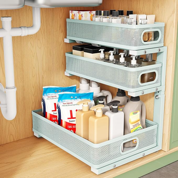 Under Sink Organizer, Slide out Storage Drawer Rack by Kitstorack