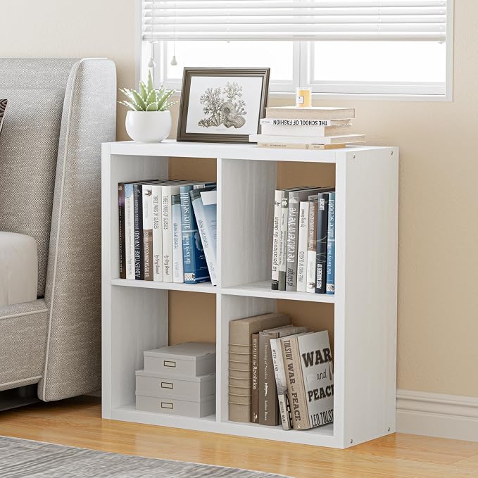 Cube Storage Organizer Bookcase, Decorative 11 inch Open Back Cubical Shelf - Image 2