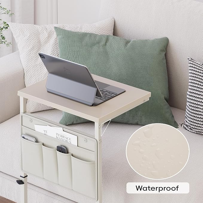 Vagusicc C Shaped End Table, Adjustable Height Small Couch Side Table - Image 4