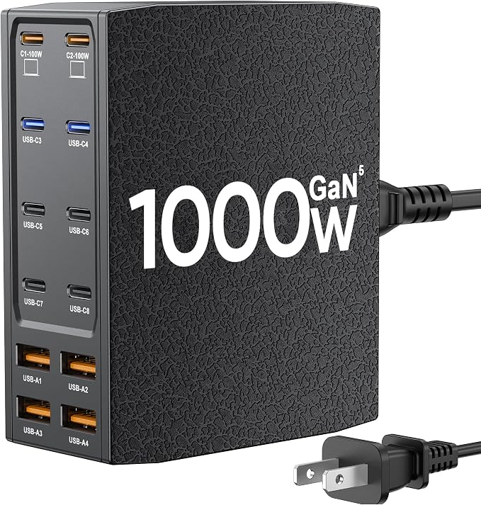 USB Charging Station, 12-Port USB C Charger Block by SAIPKYGS