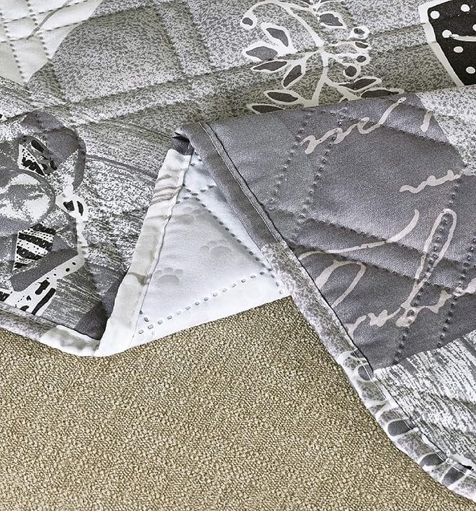Brilliant Sunshine Grey Heart Love Patchwork Couch Armrest 5 Pockets Organizer - Image 5