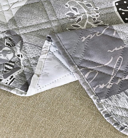 Brilliant Sunshine Grey Heart Love Patchwork Couch Armrest 5 Pockets Organizer - Image 5