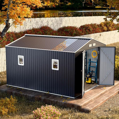 10x12 FT Outdoor Metal Storage Shed by WELYAS