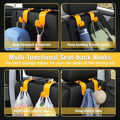 Amooca Car Seat Headrest Hook 4 Pack Hanger Universal Vehicle Car Storage - Image 4