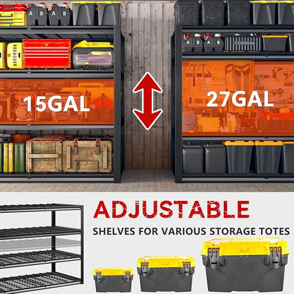 REIBII 60" W Garage Shelving, 4 Tier Storage Shelves Heavy Duty, 2500LBS - Image 5