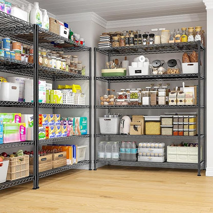 45 "W Storage Shelves 5 Tier Wire Shelving Unit Adjustable Metal Shelving Wire - Image 5