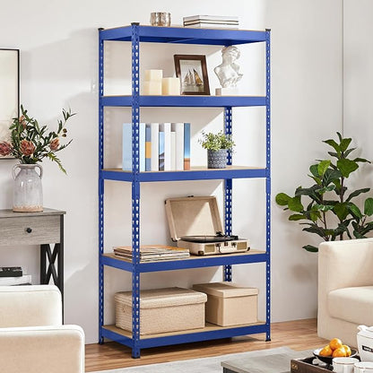Yaheetech 5-Tier Heavy Duty Storage Shelves 35.5" W x 17.5" D x 72" H Blue | - Image 2