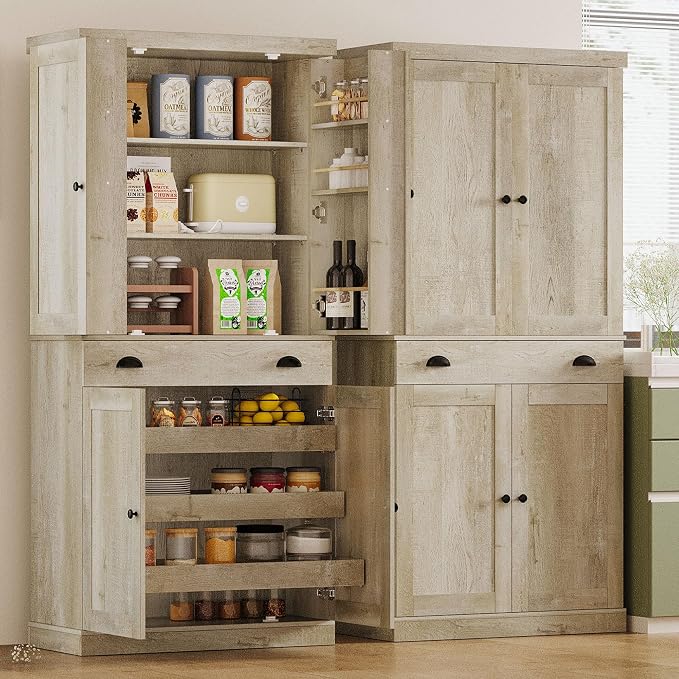 IRONCK Kitchen Pantry Cabinet 72" Height, Freestanding Cupboard - Image 3