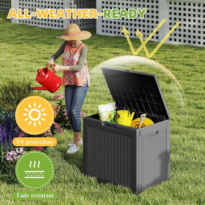 30 Gallon Waterproof Resin Deck Box, UV Resistant Outdoor Storage - Image 5