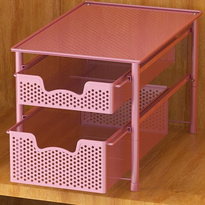 Simple Houseware Stackable 2 Tier Sliding Basket Organizer Drawer - Image 2