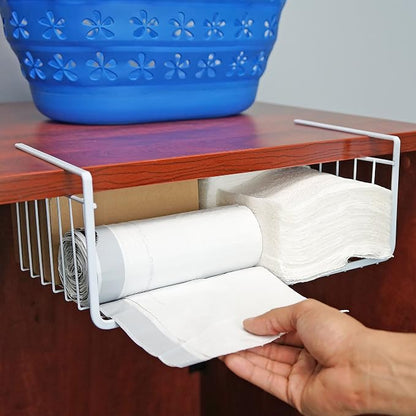 15-Inch Easy Install White Wire Under-Cabinet Hanging Basket Shelf Organizer – - Image 6