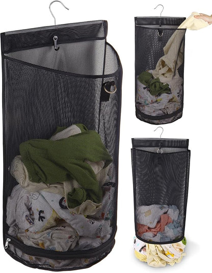 Hanging Collapsible Mesh Laundry Hamper by GUMQDD