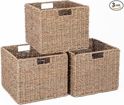 Seagrass Storage Baskets, Pantry Baskets Organization and Storage, Kitchen by DINGTAI