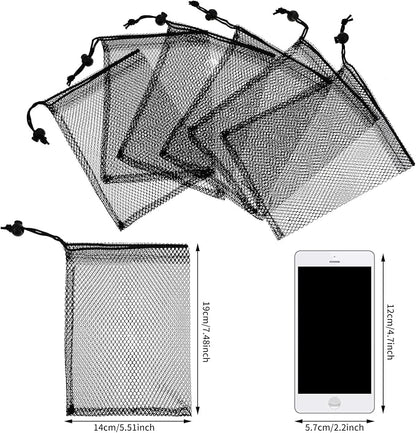 TecUnite 10 Pcs Mesh Bags Drawstring Laundry Bags Large Nylon Mesh Gift - Image 2