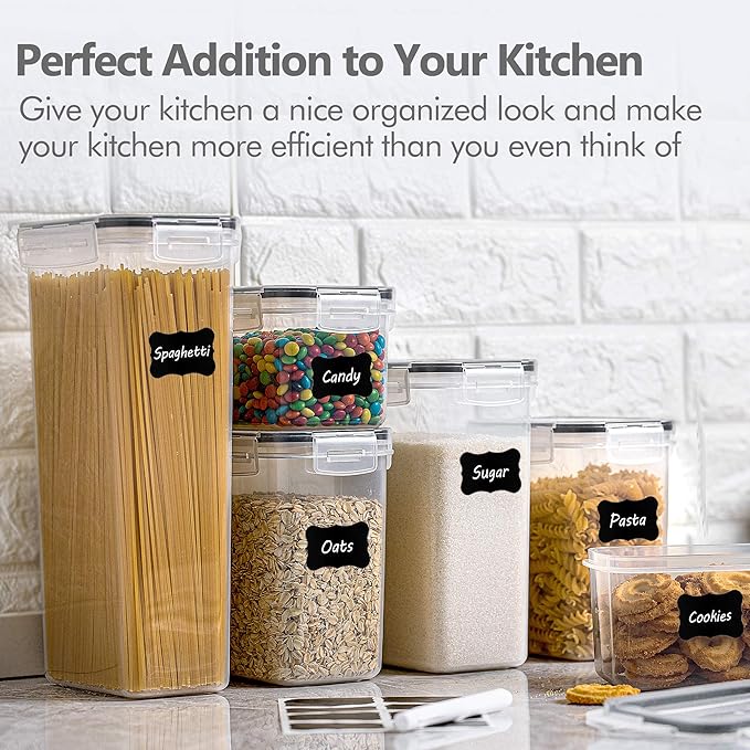 CHEFSTORY Airtight Food Storage Containers Set, Sugar and Cereal, Plastic Dry - Image 6