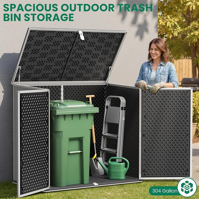 Horizontal Outdoor Storage Shed, 304 Gallon Resin Storage Shed - Image 2