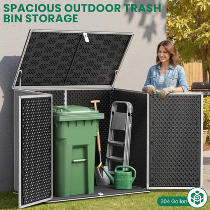 Horizontal Outdoor Storage Shed, 304 Gallon Resin Storage Shed - Image 2