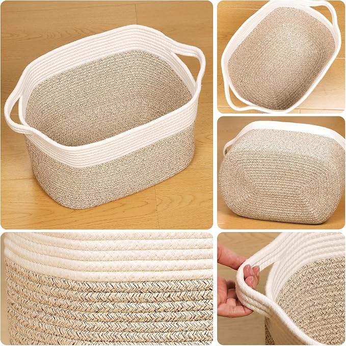 Kntiwiwo Storage Baskets for Organizing 14.7”x11”x9.6” Rope Storage Baskets for - Image 5