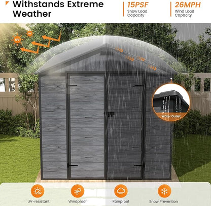 UDPATIO Outdoor Resin Storage Shed 8 x 10 FT, Plastic Storage Shed - Image 3