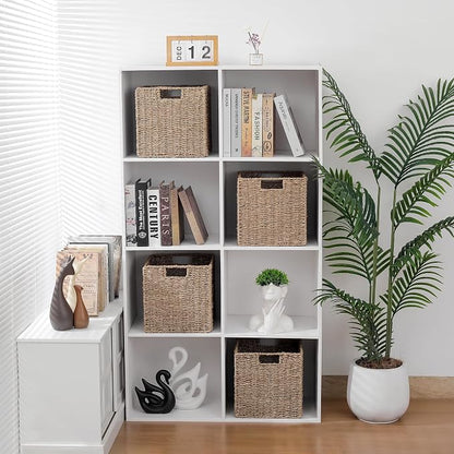 10.5 x 10.5in Seagrass Storage Baskets Set of 4, Cube Foldable Woven Storage - Image 2