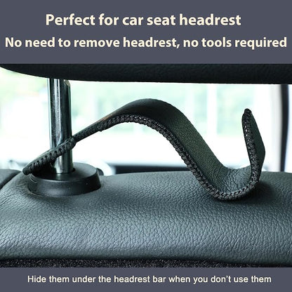 Amooca Car Seat Headrest Hook 4 Pack Metal Core Hanger Universal Car Storage - Image 6