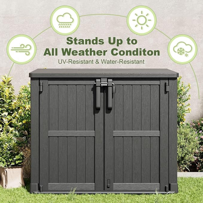 36 Cu Ft Resin Outdoor Storage Shed, Weatherproof Horizontal Outdoor Storage - Image 6