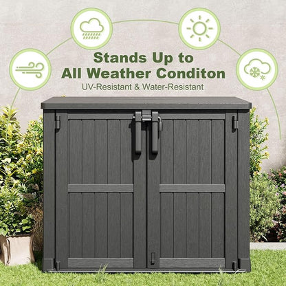36 Cu Ft Resin Outdoor Storage Shed, Weatherproof Horizontal Outdoor Storage - Image 6